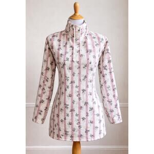 Vintage 80s Jeremy Beau Cottage Floral Mock Neck Sweatshirt Sweater M